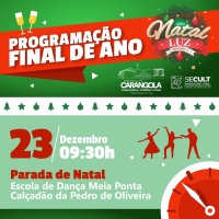 Parada de Natal acontece neste Sábado no Calçadão da Pedro de Oliveira